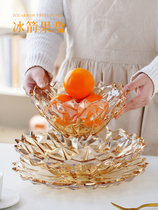 Crystal glass fruit plate and fruit bucket for home use creative modern living room home fashion European style platter fruit bowl simple and modern