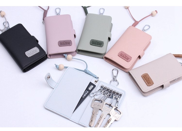 Túi đựng chìa khóa nữ sáng tạo Hàn Quốc đa chức năng dễ thương dung lượng lớn Thẻ chìa khóa đơn giản, túi đeo chéo hai trong một - Trường hợp chính ví móc chìa khóa nữ