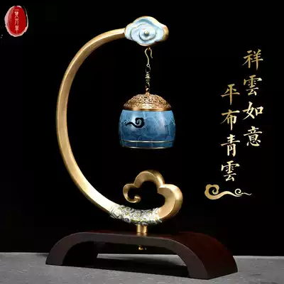 LO GULEYA Chinese style pure copper retro ornaments Xiangyun Ruyi Zen music hanging incense burner home products
