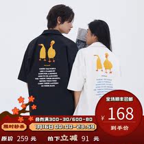 PSO Brand color block duck series fun print shirt mens short sleeve 2021 new summer couple shirt