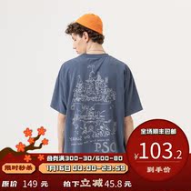 PSO Brand2021 summer new style Pavilion print graffiti short sleeve mens loose T-shirt couples