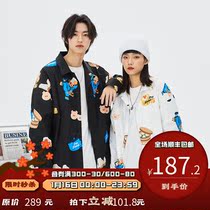 PSO Brand Chinese restaurant comics full of long sleeve shirts for men and women Tide Brand shirt coat couples autumn clothes