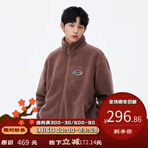 PSO Brand herrink texture solid color cashmere jacket men winter Tide Brand 2021 new couple coat