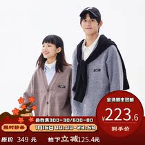 PSO Brand basic pure color v-neck cardigan sweater men 2021 new couple knitwear coat
