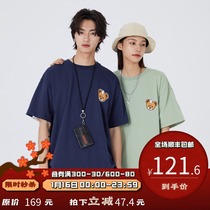 PSO Brand bear print cotton short sleeve mens loose summer 2021 new fashion fashion Brand T-shirt couples body shirt