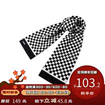 PSO Brand 21AW10 checkerboard suede scarf mens winter warm couple casual Joker bib