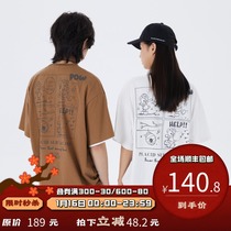 PSO Brand bear Velcro cartoon print short sleeve men loose summer 2021 new couple T-shirt