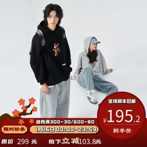PSO Brand cartoon bear print plus velvet hooded sweaters for men and women couples Autumn Tide Brand Hoodies