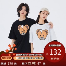 PSO Brand foam print bear pattern short sleeve T-shirt men and women 2021 New half sleeve Tide Brand couple summer clothes