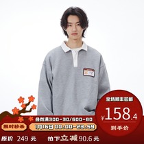 PSO Brand Bear series beaded fabric long sleeve polo shirt mens Tide Brand 2021 new couple T-shirt