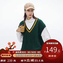 PSO Brand college style color v-neck sweater men Spring Autumn base shirt knitted vest sleeveless couple vest