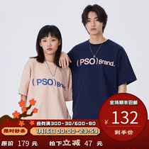 PSO Brand print LOGO cotton short sleeve T-shirt mens loose 2021 new couple summer clothes