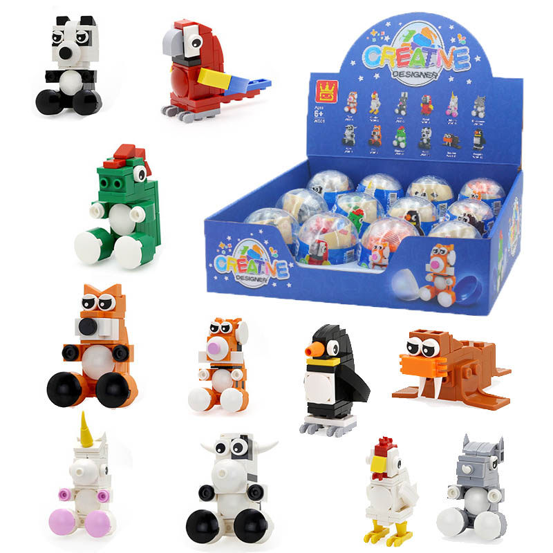 Compatible Lego Chicanosaur Dinosaur Dinosaur Penguin Puzzle Assembly Small Grain Twist Egg Creative Toy Children Gift 12
