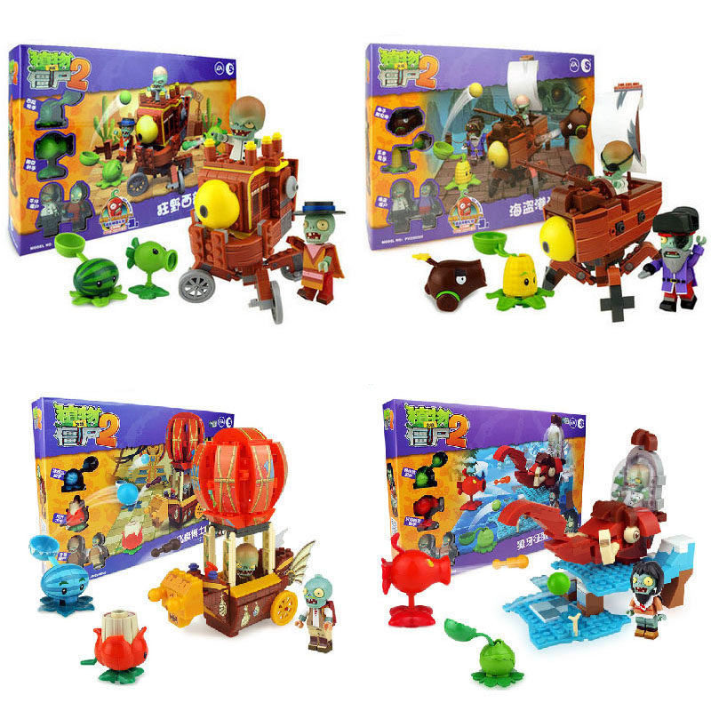 Plants vs. Zombies 2 Lego Building Blocks Assembled Educational Toys BOSS Spaceship Doctor Fangs Harbor Delivers Twisted Eggs 6