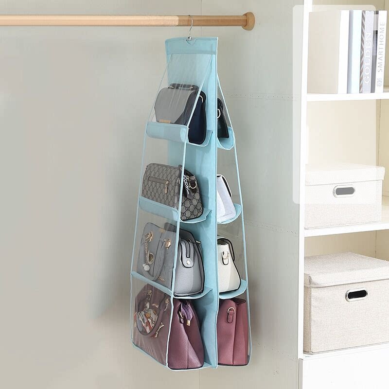 Bag storage bag Fabric wardrobe hanging dust-proof bag door rear hanger Multi-layer shelf Dormitory hanging bag artifact