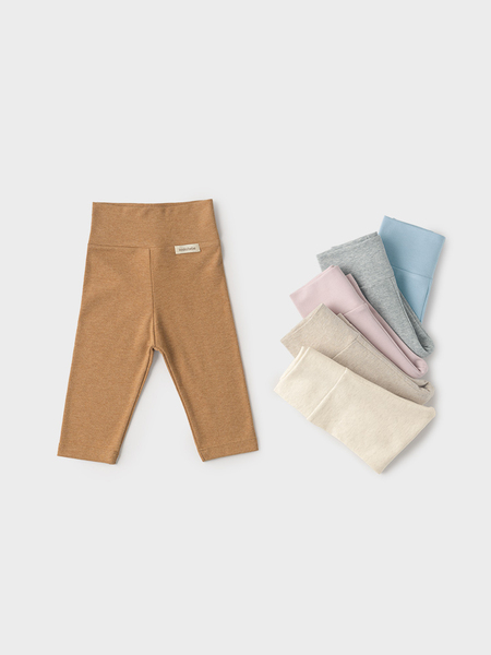 Koala Nose [Pure Color Soft Mist·High Waist Belly Protection Pants] Unisex Baby All-Season Pure Cotton Multi-Color Soft Leggings — 2