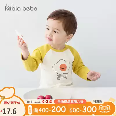 Koala nose and nose baby Autumn foreign pie cotton top for boys and girls round neck T-shirt 0-3 years old printed cute