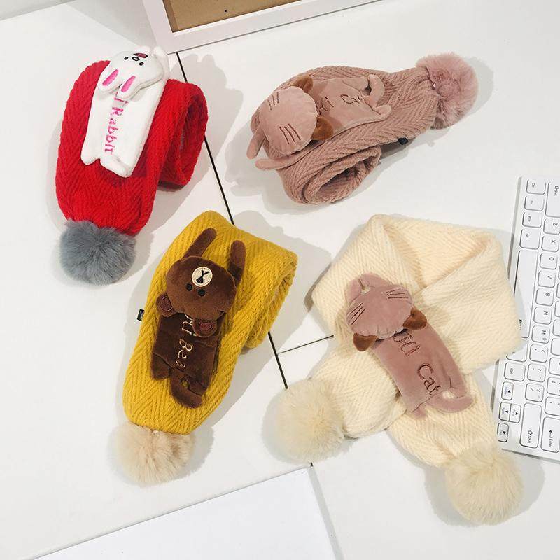 Children Scarves Winter Korean Version Cartoon Autumn Winter Korea Winter Cute Princess Girl Girl Baby Scarf boy warm and small