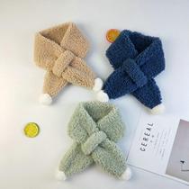 Winter boys and girls fashion Joker scarf children cute scarf plush baby warm cold scarf lamb velvet