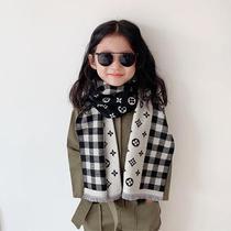 2019 Boys Plaid Scarf Winter New Women's Autumn and Winter Korean Children's Thickened Warm Girls Baby Neck