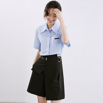 GGDZY Summer loose 100 hitch short sleeve blouses small sub-high temperament with a slim fit and dont give a shirt woman