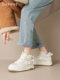 Daphne thick-soled high-top shoes for women 2025 spring and autumn new white shoes for women plus velvet and thickened fur shoes and cotton shoes