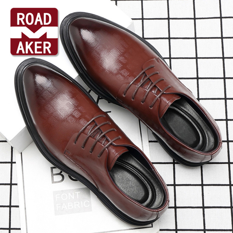 Rodmeco heightening shoes men's leather business formal dress heightening leather shoes 6cm8cm casual shoes men's wedding shoes