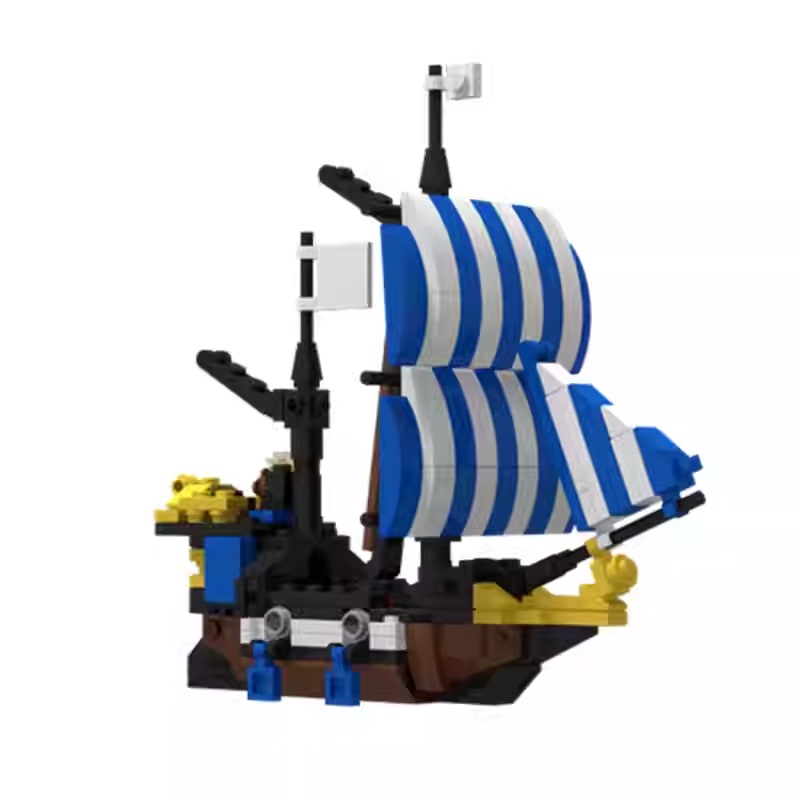 Children's Toys Educational Intelligence Development Brain-Stimulating 145847 Mini Caribbean Fast Ship Creative Model Building Blocks Ornaments