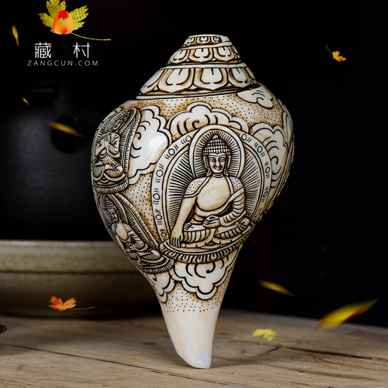 Upscale Nepalese White Sea snail Buddha's home levoo Bio Right-handed flowers Five Fang Buddha in front of the Buddha's front for furniture-Taobao