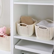 hộp nhựa lớn Hàng giả mây nhỏ cửa hàng bách hóa di động châu Âu hộp lưu trữ snack ký túc xá 篓 giỏ phòng ngủ cô gái không gian nhà vệ sinh - Trang chủ hộp nhựa nhỏ có nắp