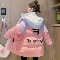Girls Down Cotton Coat 2022 new Korean Ocean Gas Cotton Cotton Cotton Cotton Cotton Cotton Cotton Cotton Cotton Cotton for Thick Winter