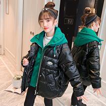 Girls winter cotton cotton 2022 new Han Edition in winter thickening hat bread and clothed down cotton coat