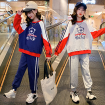 Girls Spring Network Red Set 2022 new childrens gas in the spring and autumn of the childhood two - piece suit