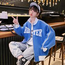 Girls coat Spring and Autumn 2022 new childhood spring gas tops in the big childhood spring - clothing