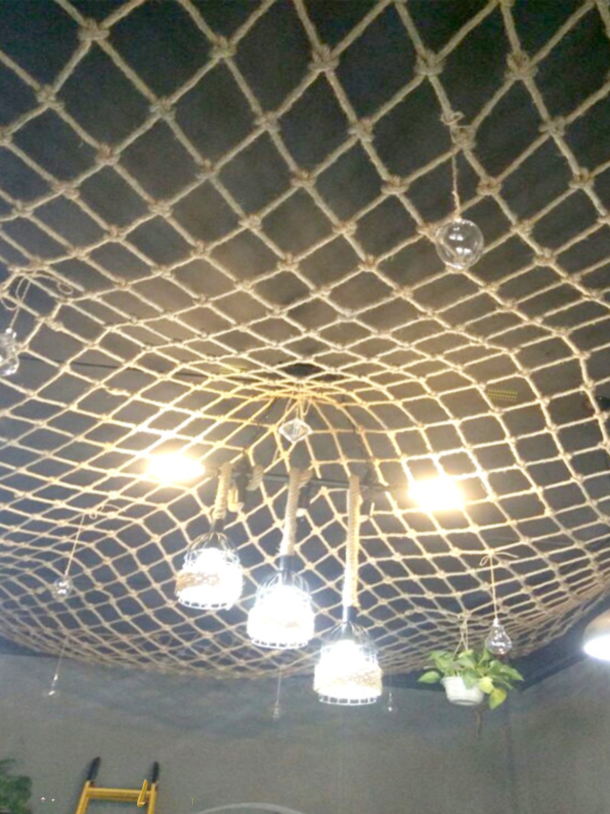 Hemp Rope Mesh Decorative Net for Wall Decoration, Ceiling Net, Creative Ceiling Decoration, Partition Curtain, Stair Protection Net