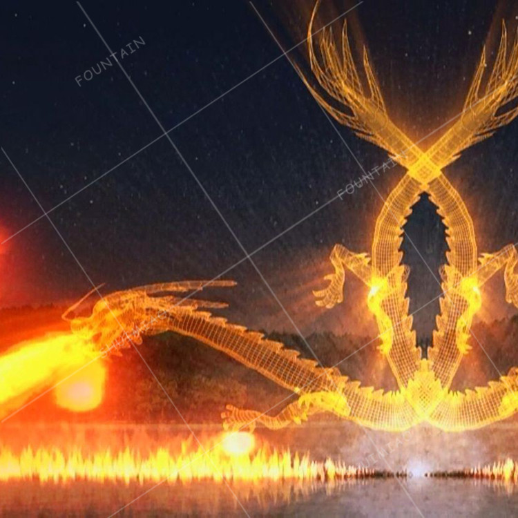 Square Large Water Curtain Film Fountain Equipment Mount Laser Projection Light Water Dance Show Music Fountain Manufacturer