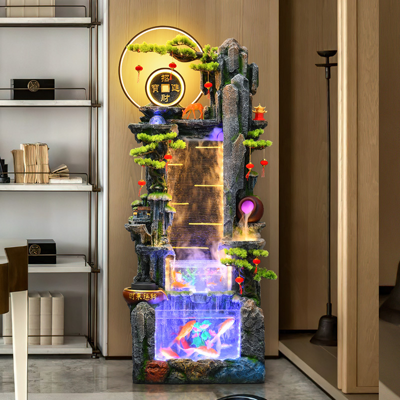 Living Room Water Feature Circulating Water Wealth-Attracting Fish Tank Traditional Style Tank Office Water System Landscape Ecological Tank Rockery Fountain Living Room Water Feature Circulating Water Wealth-Attracting Fish Tank Traditional Style Tank Office Water System Landscape Ecological Tank Rockery Fountain