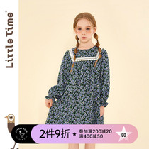 littletime childrens clothing girl dress Mori 2021 Spring and Autumn New A- line dress childrens floral skirt