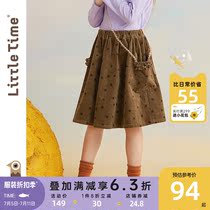 littletime girl half body dress Podot light core suede 2022 spring autumn new mid-autumn childrens skirt