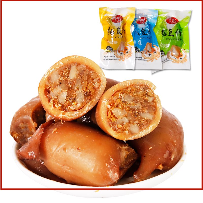 Jingxuan Zhoushan squid with seed paste 500g Sea hare cuttlefish children's snacks Snack ready-to-eat seafood spicy