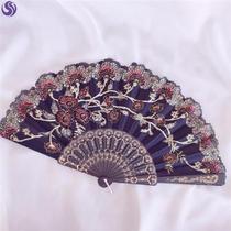 Black dance lace fan European style retro tremble dance fan court a retro lace character Cheongsam fan