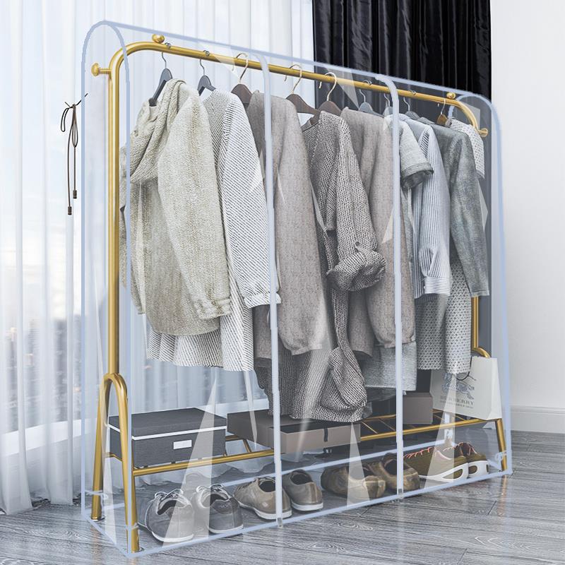 Coat hanger cover dust cover floor rack bedroom hanger with clothes cover cloth hanging clothes storage coat home