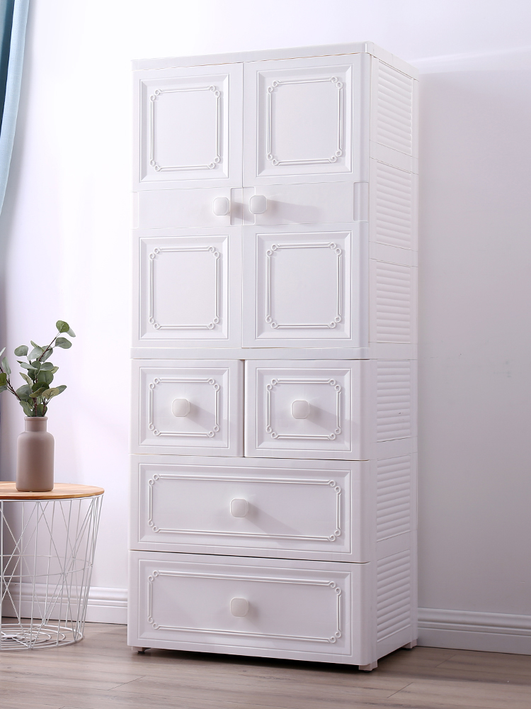 Oversized thickened storage cabinet Plastic children's simple wardrobe Baby home finishing cabinet Baby clothes storage cabinet