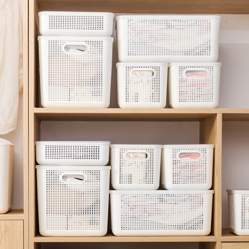 Sundries desktop storage box cosmetics plastic storage basket kitchen bathroom storage box dormitory snack finishing box