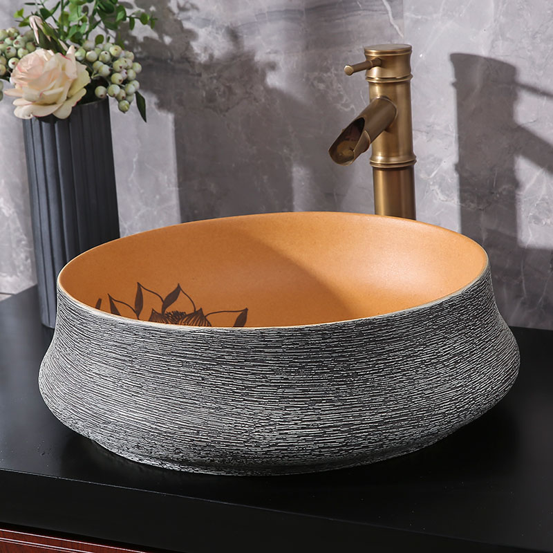 Retro Art Table Basin Antique Washing Basin Outdoor Pavilion Balcony Bathroom Bathroom Bathroom Basin