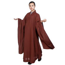 Shanyuan wide-sleeved Haiqingfu laymans long gown mens and womens summer breathable thin Haiqingfu monks robe