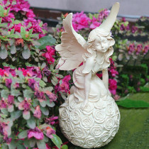 Retro flower fairy courtyard garden layout decoration Outdoor living room bedroom entrance landscaping Angel sculpture decoration