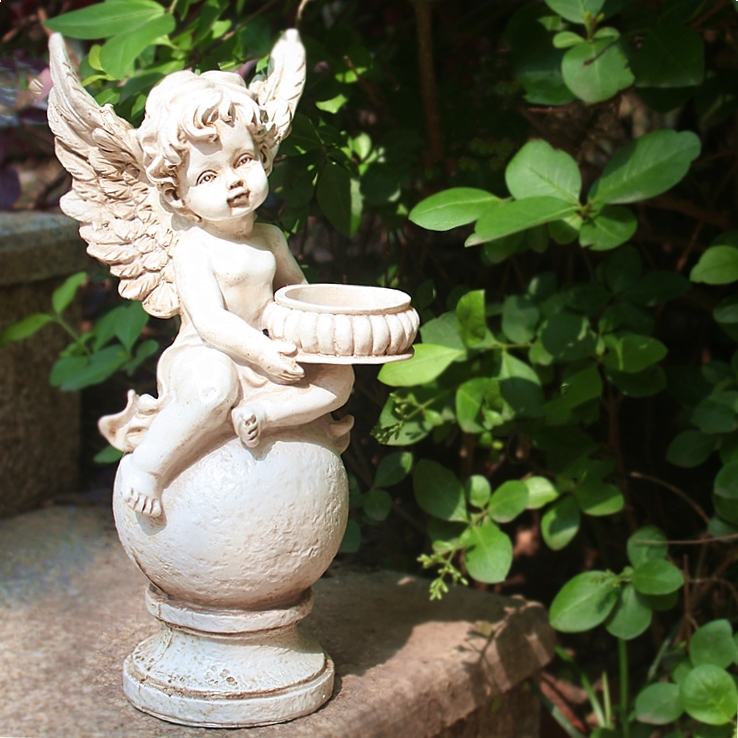 Garden Pendulum pieces Small Angel Candle Candle Outdoor Patio balcony Desktop arrangement Decorative Flower Fairy Chubitt Decorations