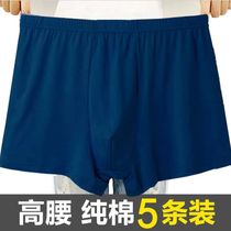 Five pairs of large underwear men in flat horn shorts old man loose pants