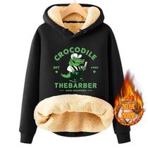 Sweater mens winter plus velvet thickened lamb velvet lovers loose hooded jacket youth niche sweater womens trendy brand 12